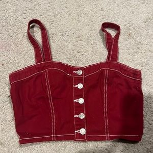 Red crop top with buttons